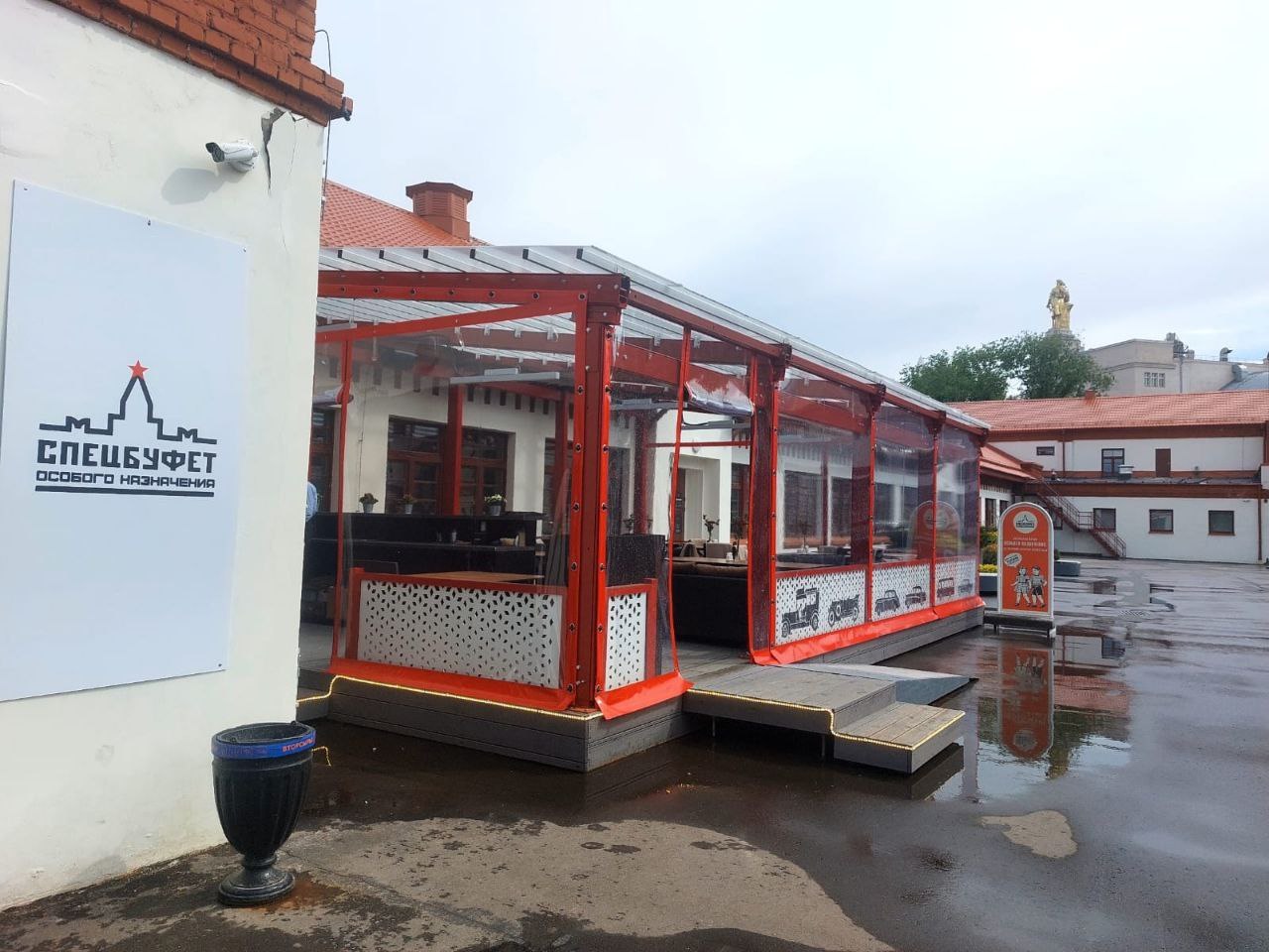 ПВХ шторы для летней террасы кафе в Некрасовском